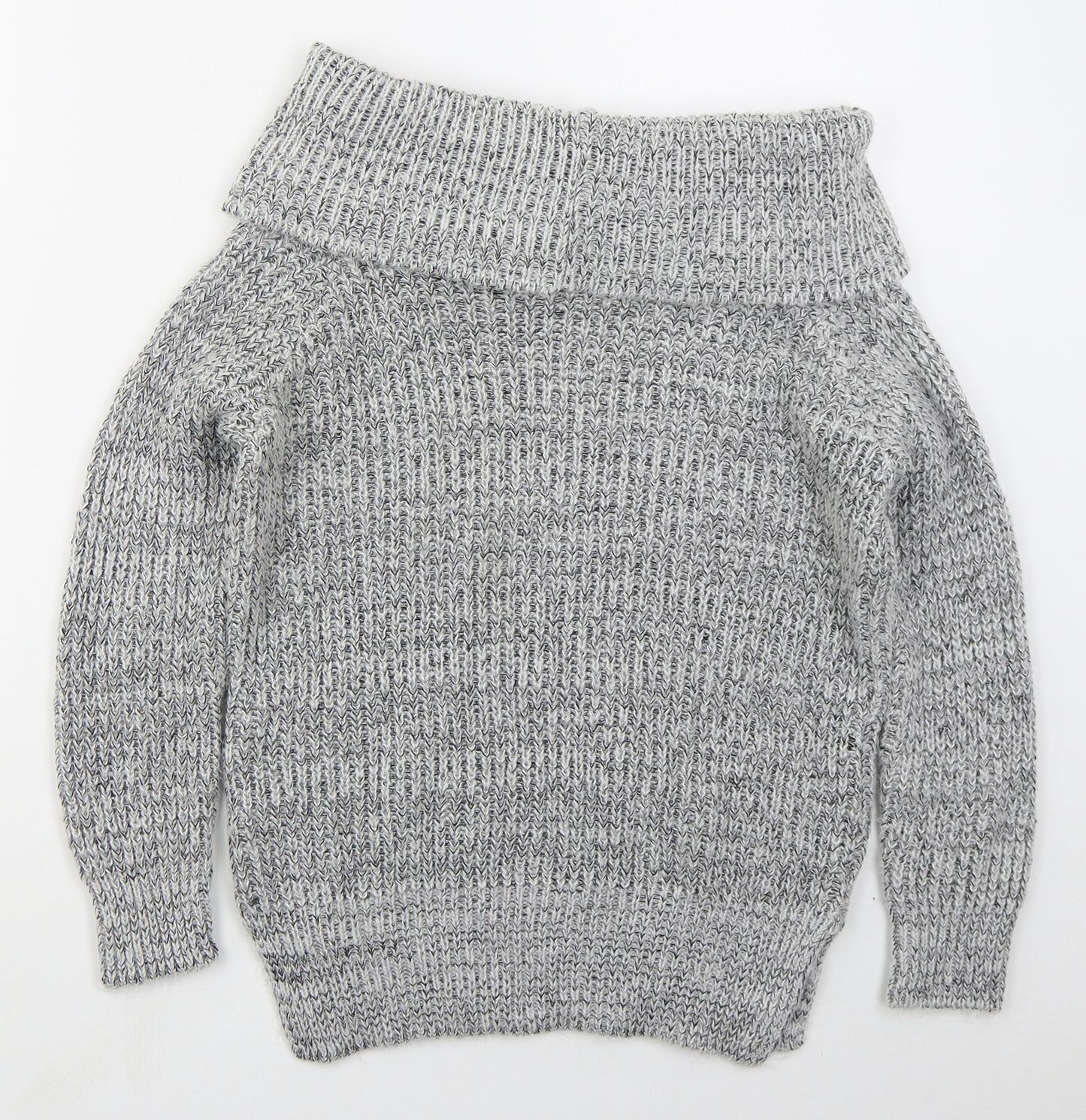 New Look Womens Grey Roll Neck  Acrylic Pullover Jumper Size 6