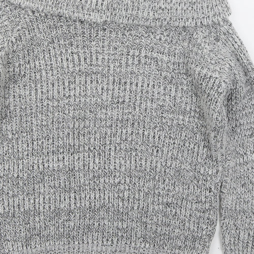 New Look Womens Grey Roll Neck  Acrylic Pullover Jumper Size 6