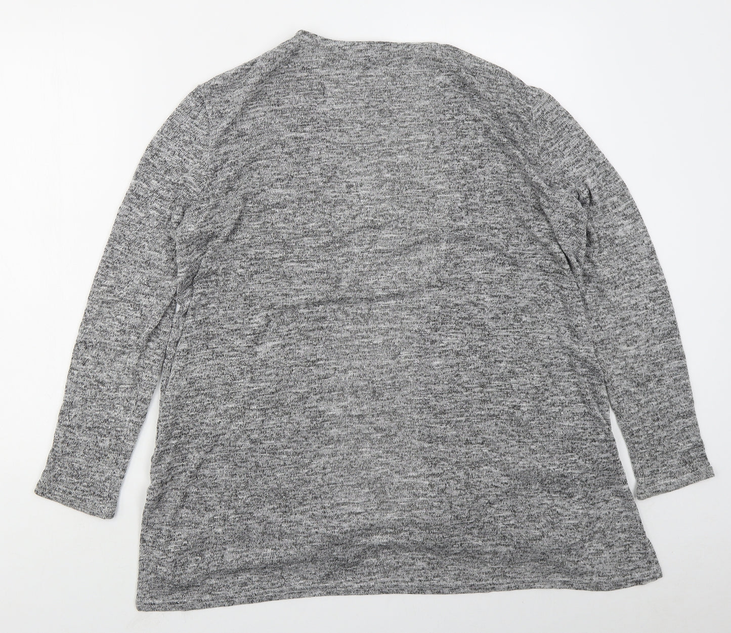 H&M Womens Grey V-Neck  Polyester Cardigan Jumper Size L