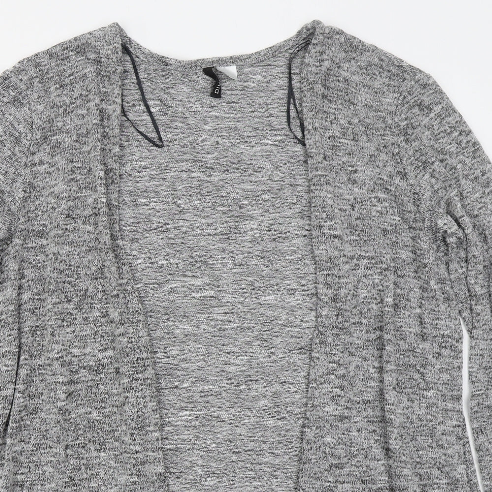 H&M Womens Grey V-Neck  Polyester Cardigan Jumper Size L