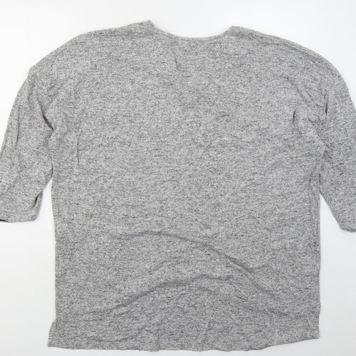 Zara Womens Grey Round Neck  Viscose Pullover Jumper Size XL