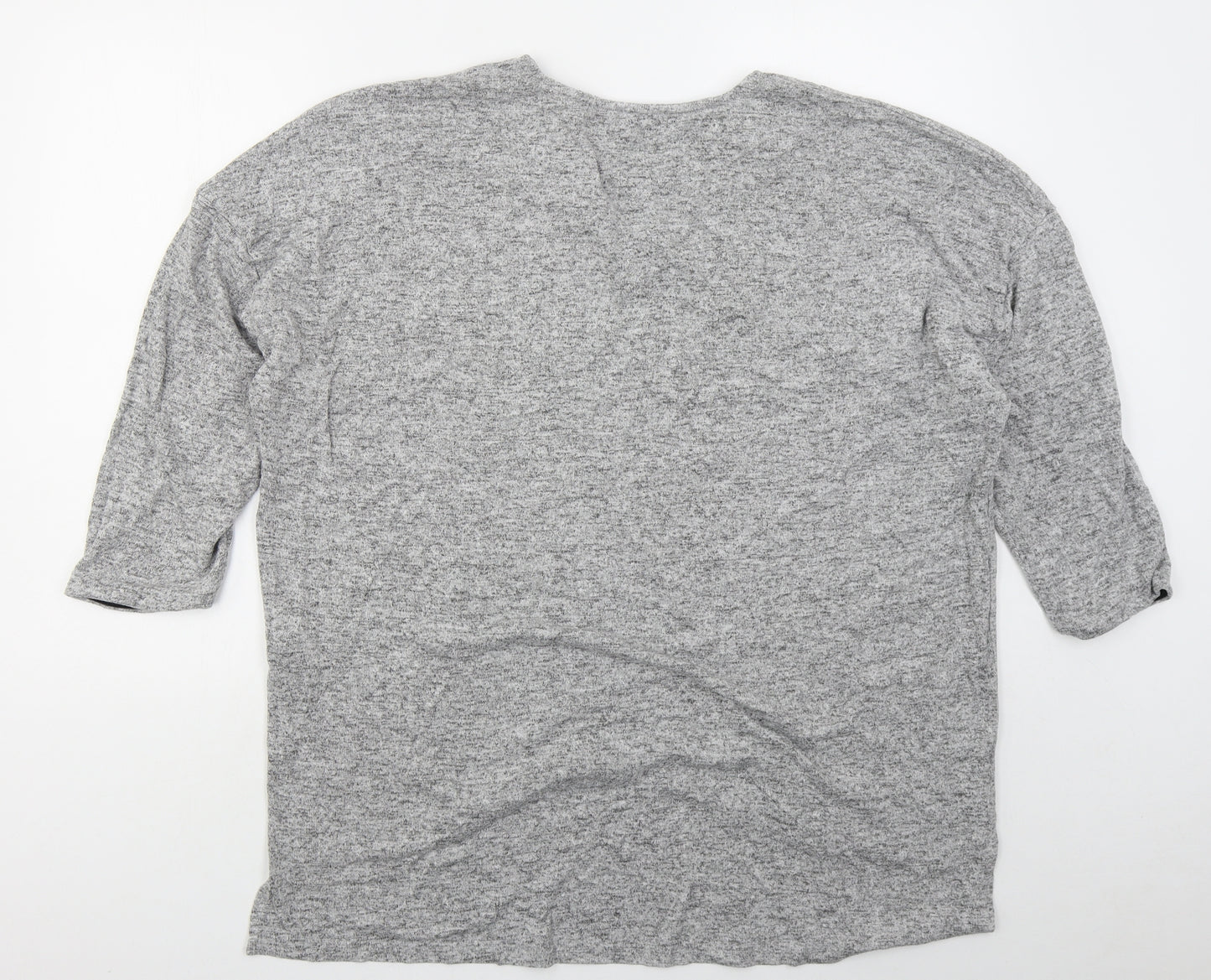 Zara Womens Grey Round Neck  Viscose Pullover Jumper Size XL
