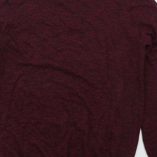 M&Co Mens Red Crew Neck  Cotton Pullover Jumper Size M