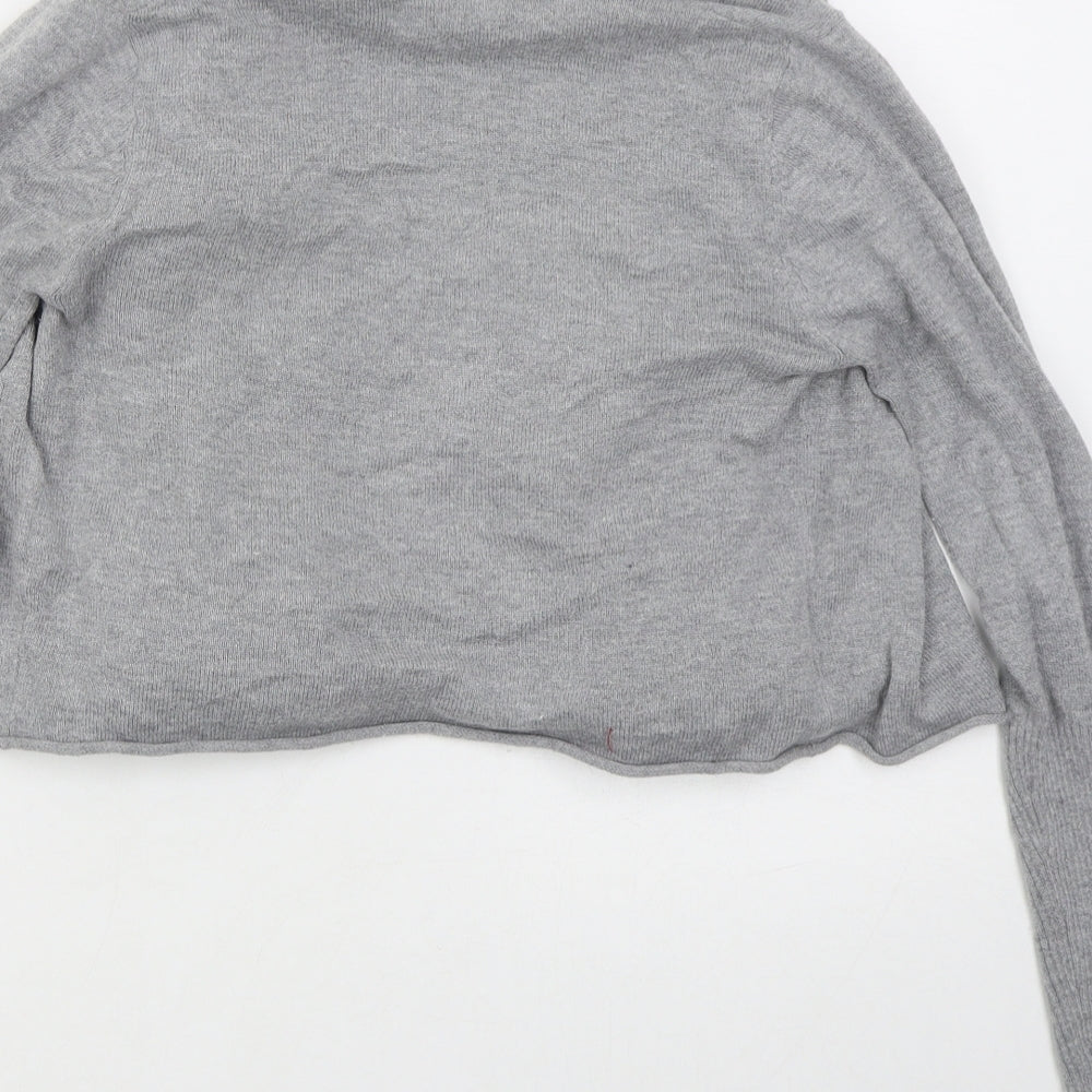Kaliko Womens Grey V-Neck  Cotton Cardigan Jumper Size 8