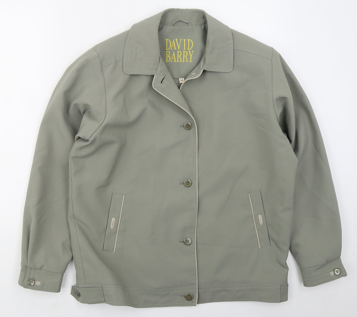 David Barry Womens Green   Jacket  Size 14  Button