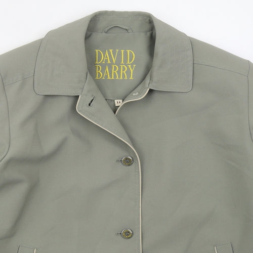 David Barry Womens Green   Jacket  Size 14  Button