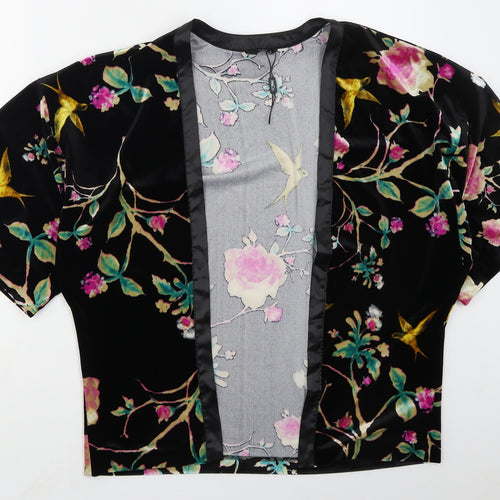 M&Co Womens Black Floral  Jacket  Size 10