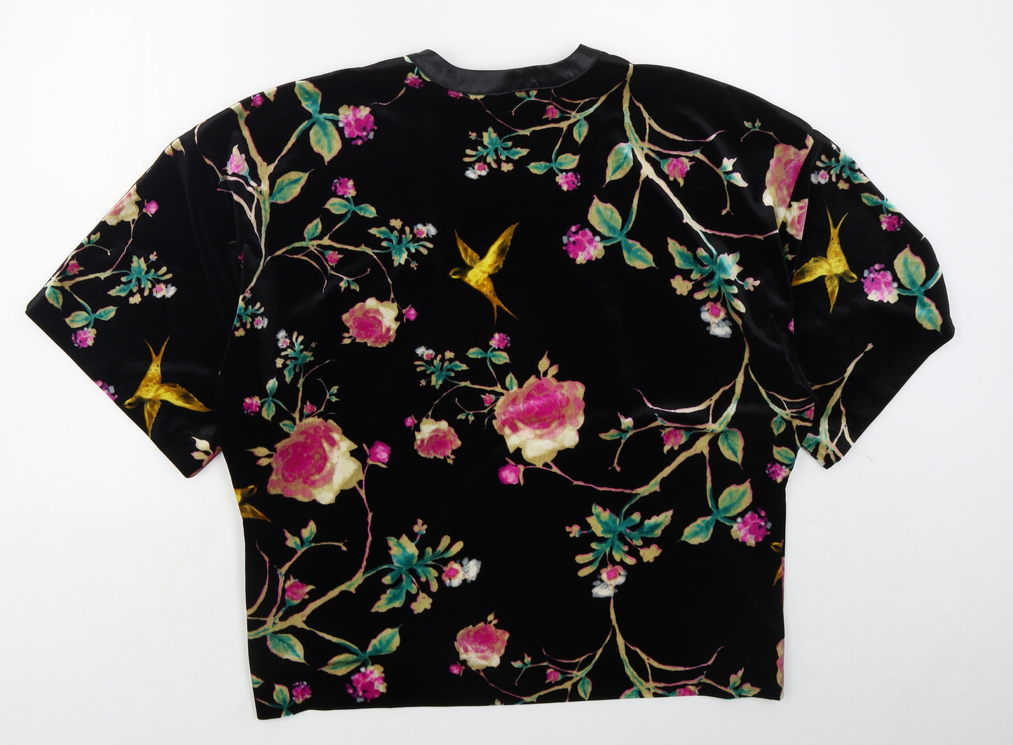 M&Co Womens Black Floral  Jacket  Size 10