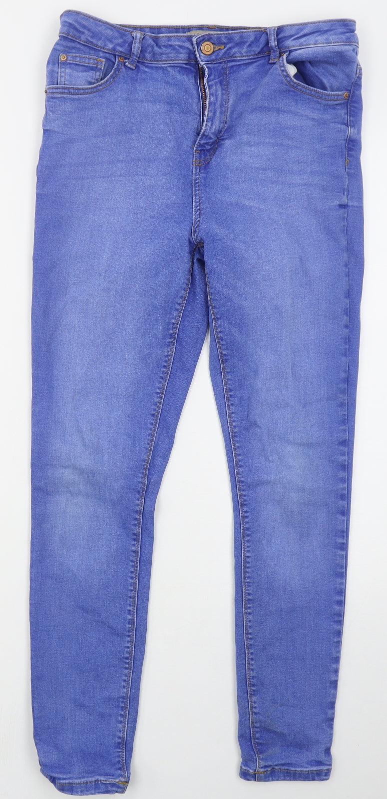 Denim Co Womens Blue  Cotton Skinny Jeans Size 14 L27 in Regular Button