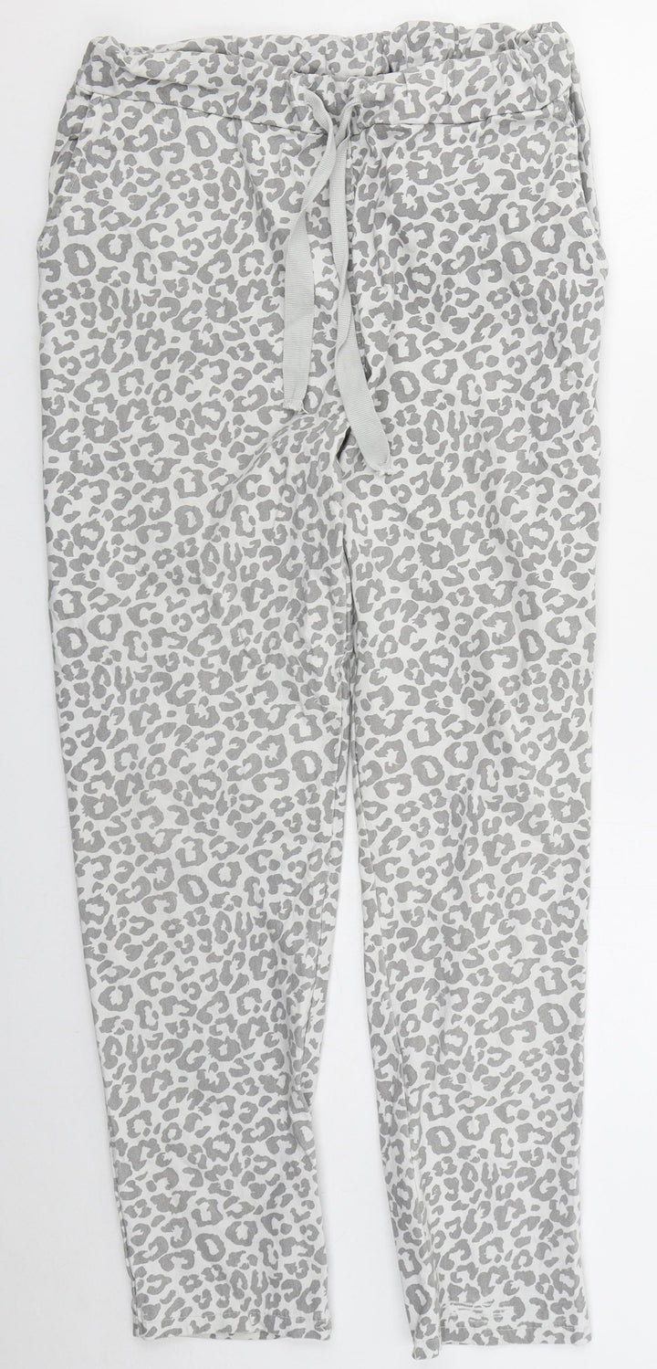 Preworn Womens Grey Animal Print Viscose Tapered Jeans Size 28 in L27 in Regular Drawstring
