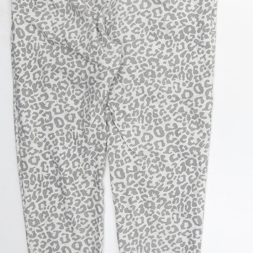 Preworn Womens Grey Animal Print Viscose Tapered Jeans Size 28 in L27 in Regular Drawstring