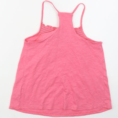 F&F Girls Pink  Cotton Basic Tank Size 10-11 Years Round Neck Pullover