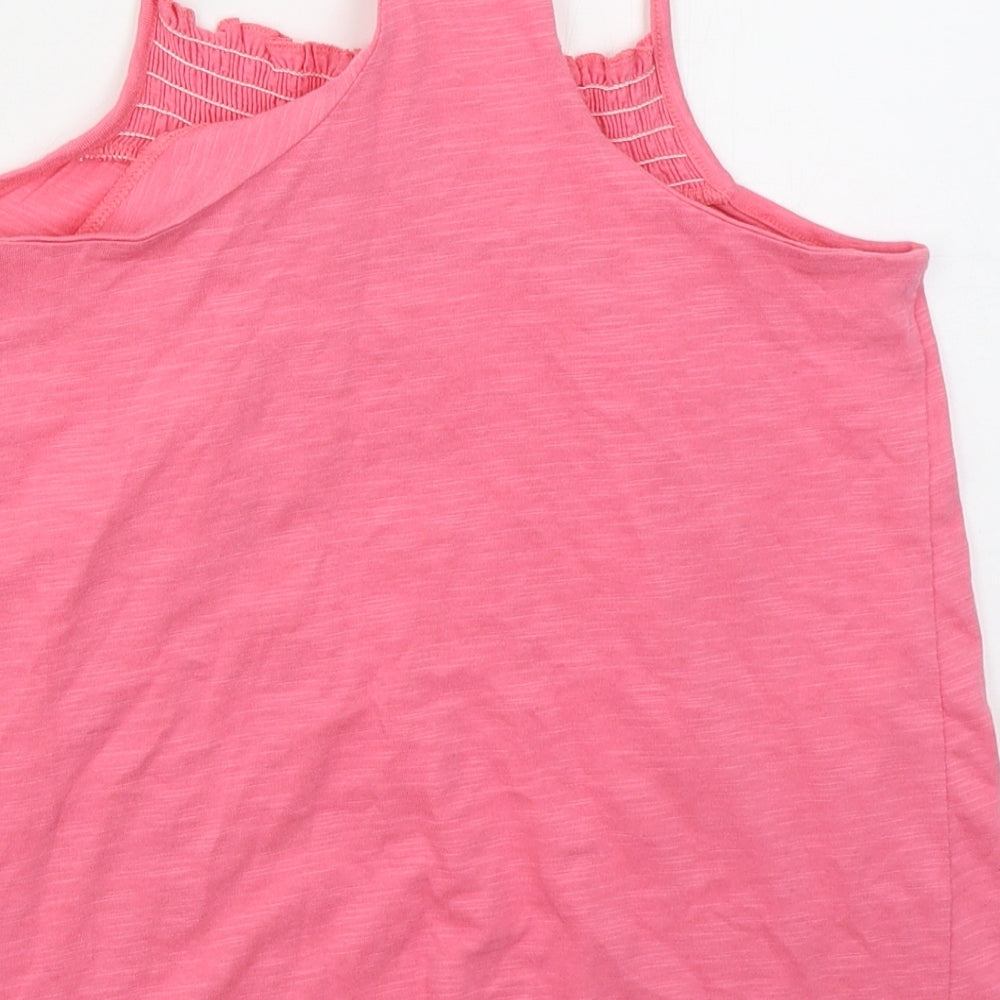 F&F Girls Pink  Cotton Basic Tank Size 10-11 Years Round Neck Pullover