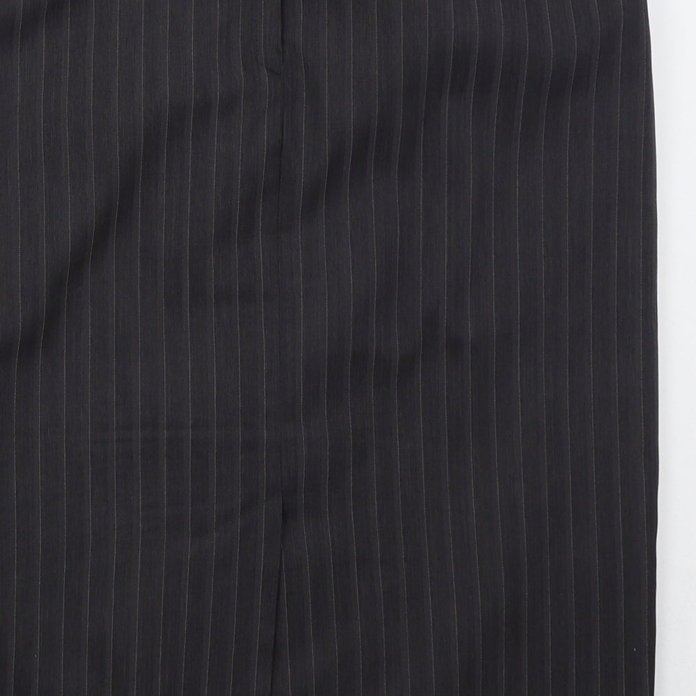 George Womens Grey Striped Polyester Straight & Pencil Skirt Size 14   Hook & Eye