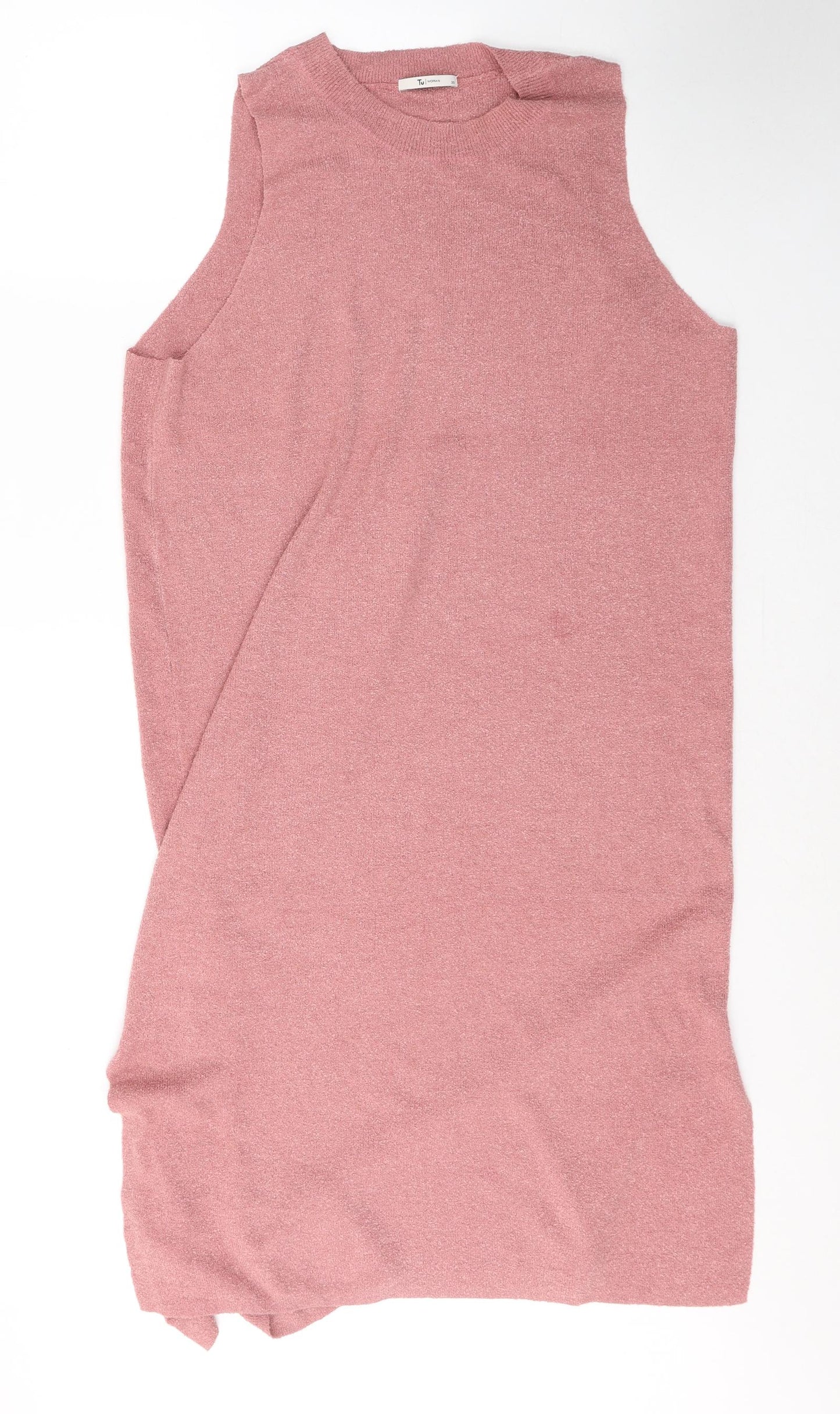 TU Womens Pink  Acrylic Tank Dress  Size 20  Round Neck Pullover
