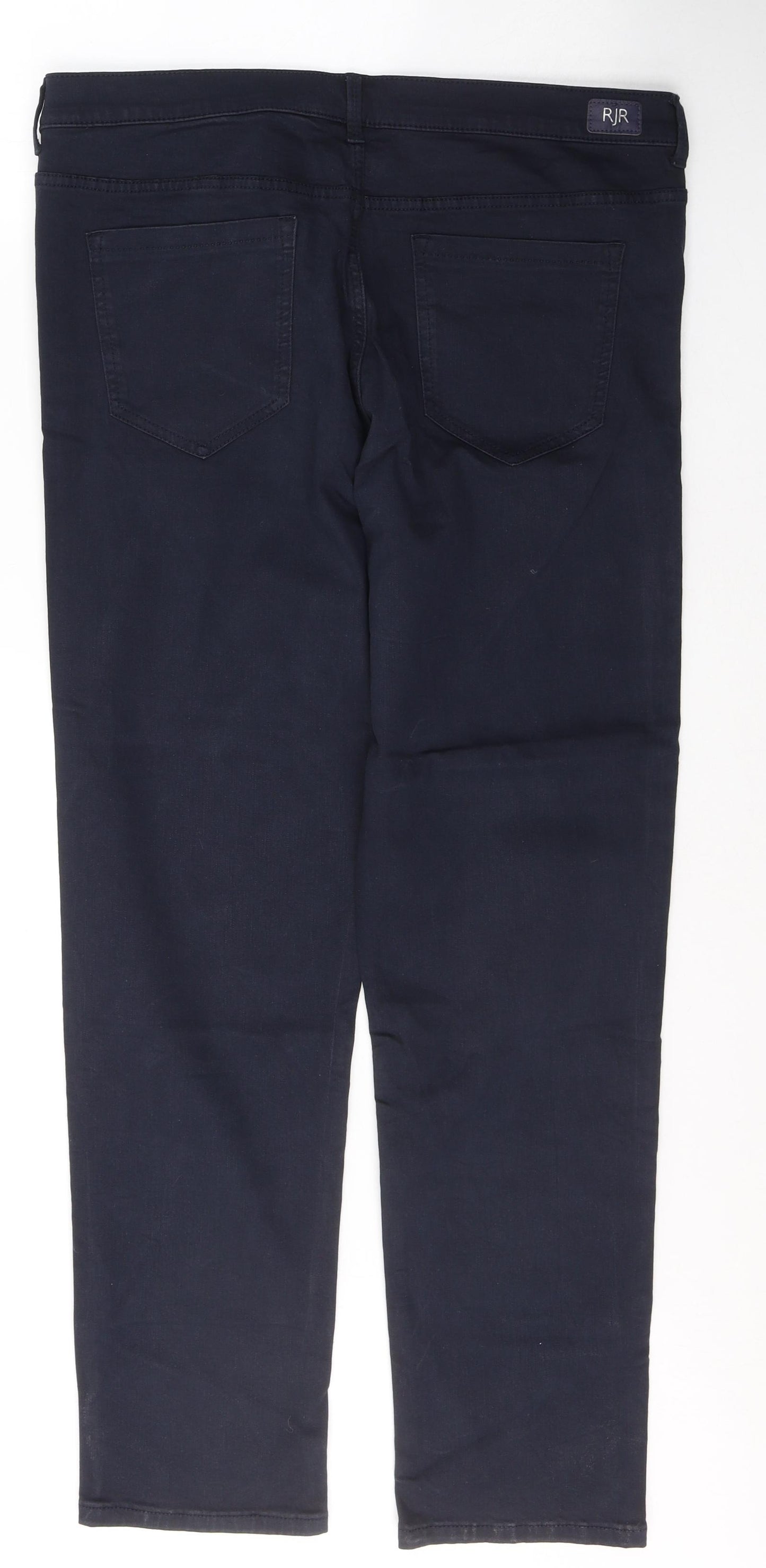RJR.John Rocha Womens Blue  Cotton Straight Jeans Size 18 L30 in Regular Button