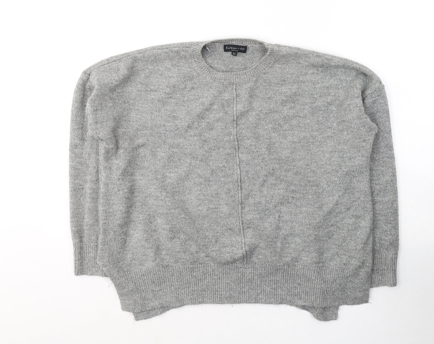 F&F Womens Grey Round Neck  Acrylic Pullover Jumper Size 18