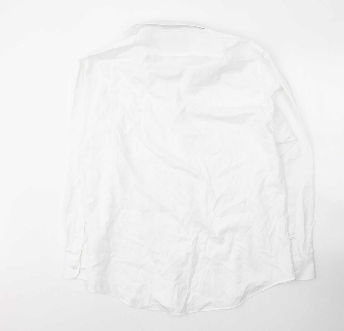 Morley's Mens White  Cotton  Dress Shirt Size XL Collared Button