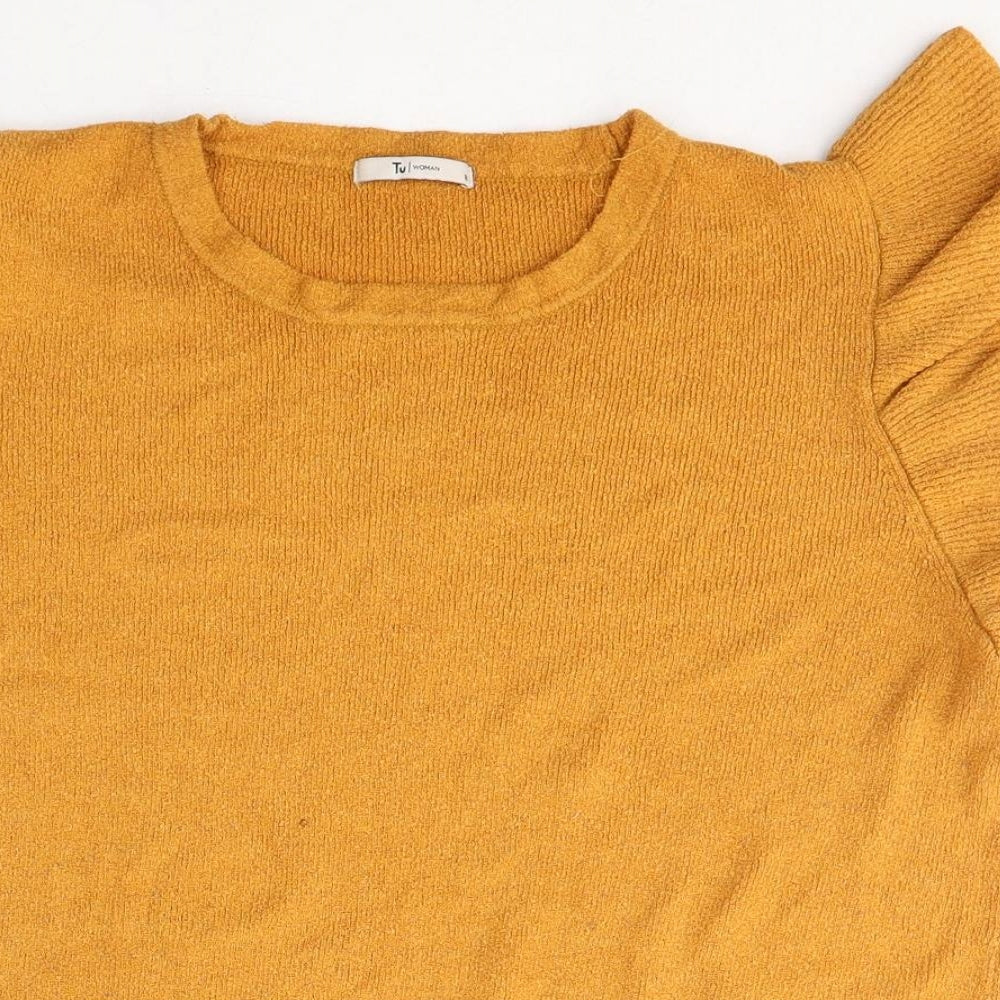 TU Womens Yellow  Acrylic Basic T-Shirt Size 18 Round Neck - Mustard Yellow