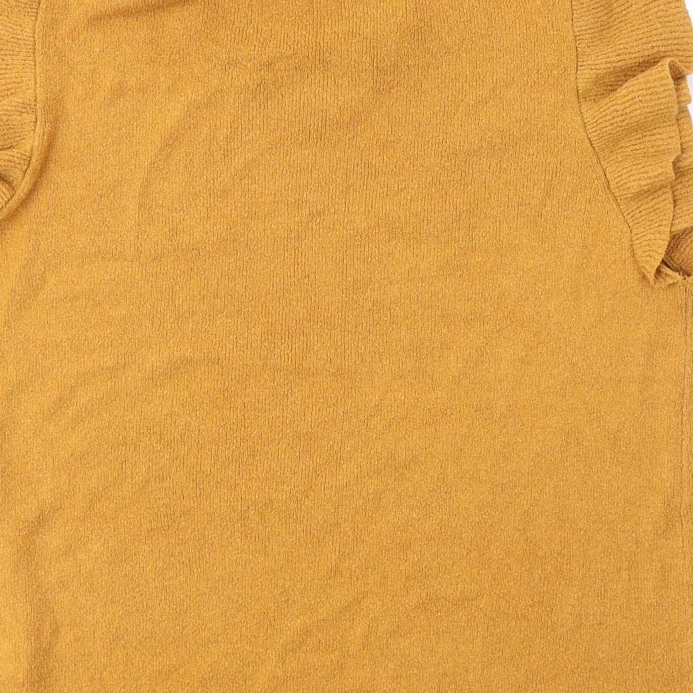 TU Womens Yellow  Acrylic Basic T-Shirt Size 18 Round Neck - Mustard Yellow