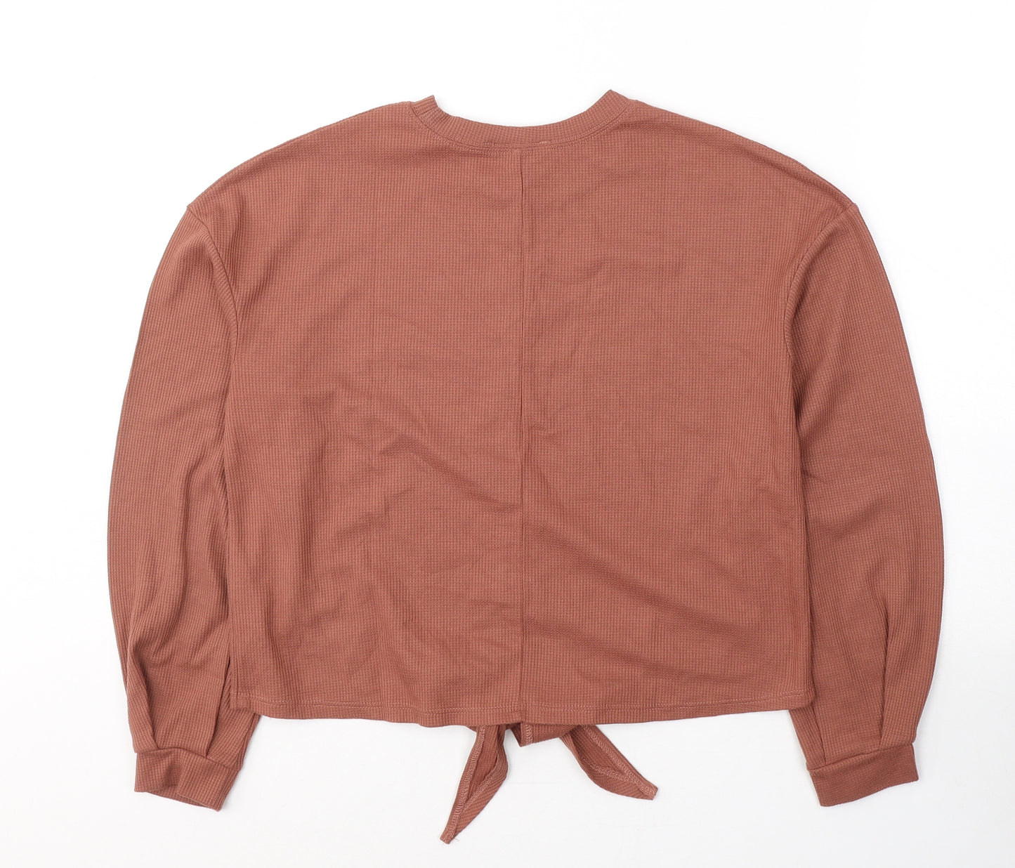 Primark Womens Brown  Polyester Jersey T-Shirt Size 6 Round Neck