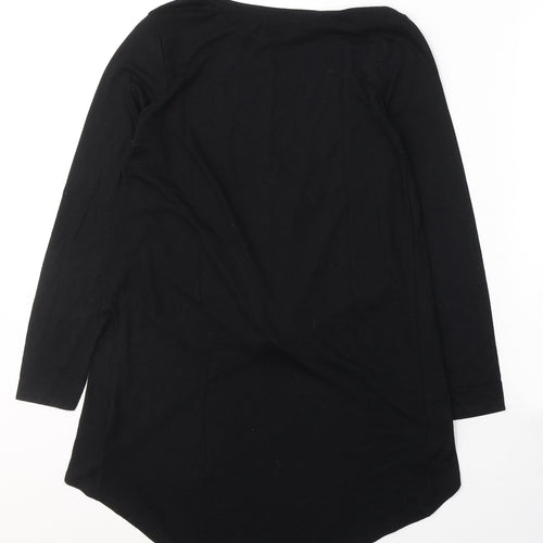 George Womens Black  Polyester Tunic T-Shirt Size 8 Round Neck - knot detail