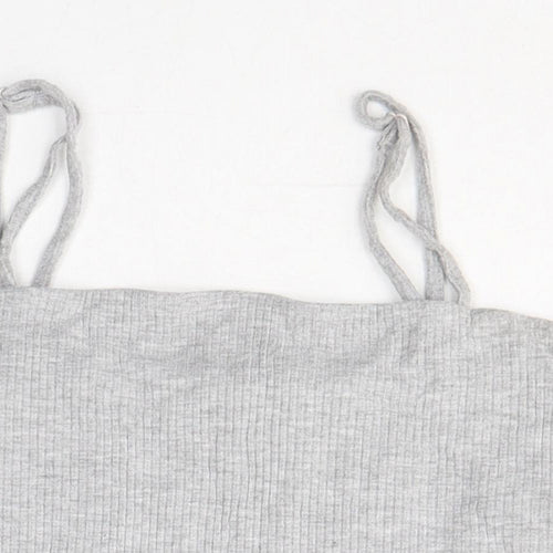 FACTORIE Womens Grey  Viscose Cropped Tank Size S Square Neck