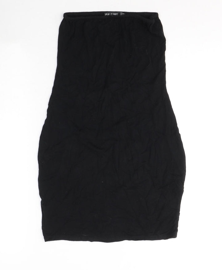 I SAW IT FIRST Womens Black  Viscose Mini  Size 8  Off the Shoulder Pullover