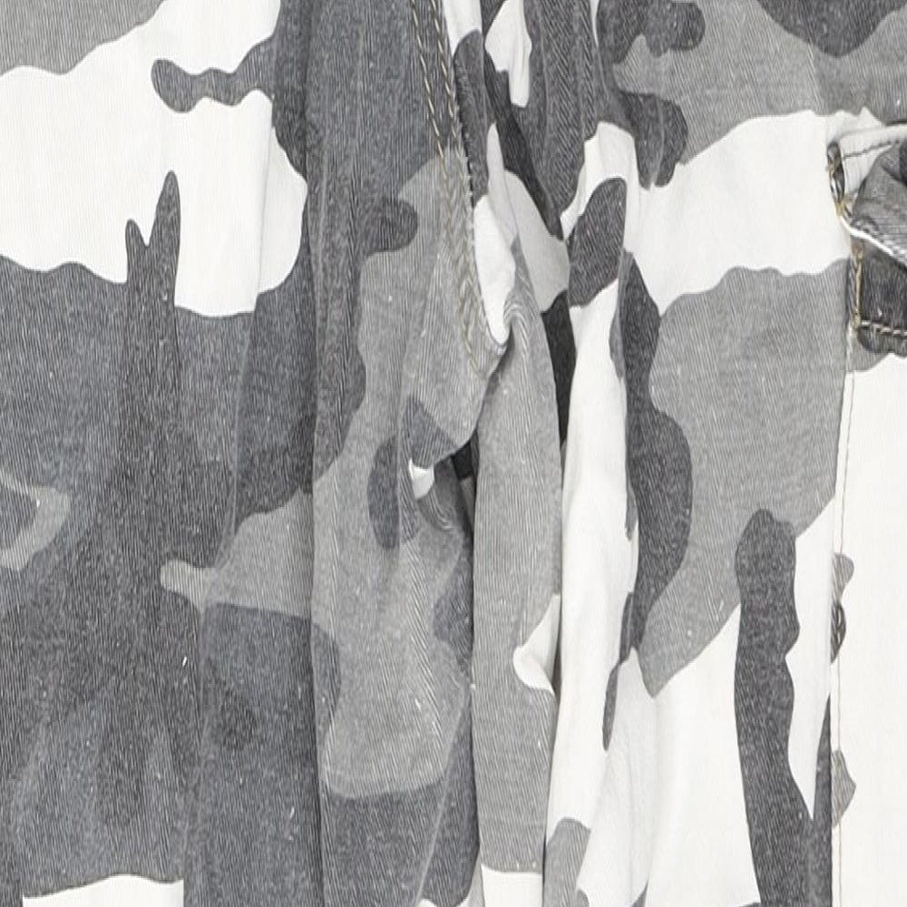 New Look Womens White Camouflage Cotton Tapered Jeans Size 10 L28 in Regular Button