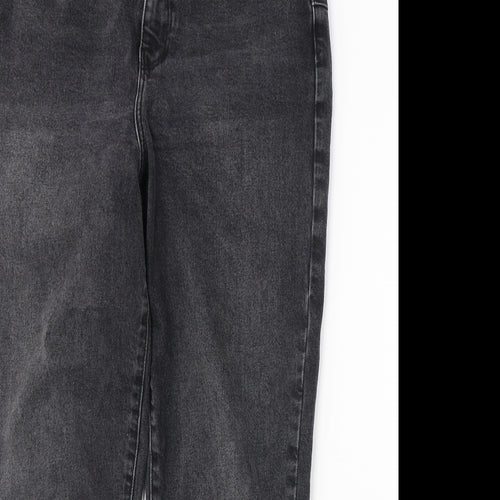 New Look Womens Black  Cotton Mom Jeans Size 12 L27 in Regular Button