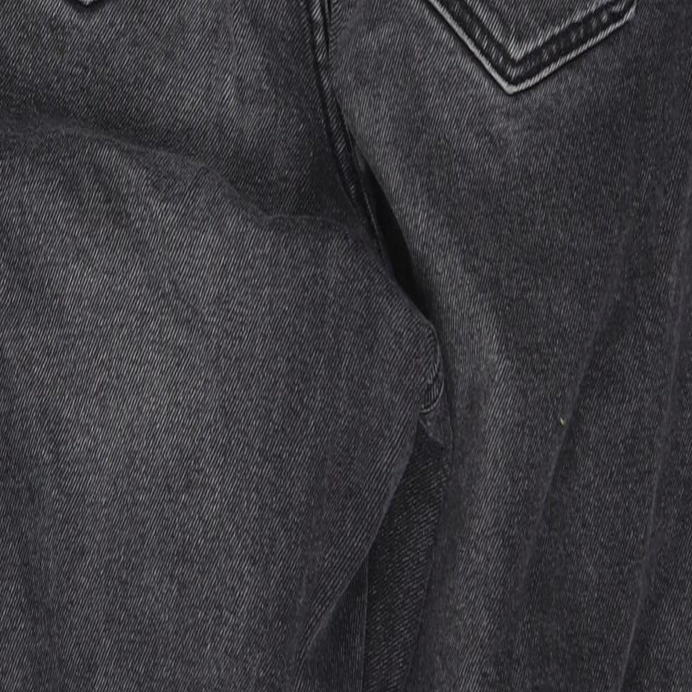 New Look Womens Black  Cotton Mom Jeans Size 12 L27 in Regular Button