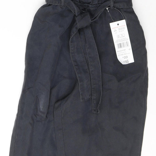 F&F Girls Black  Cotton Jumpsuit One-Piece Size 8-9 Years  Button
