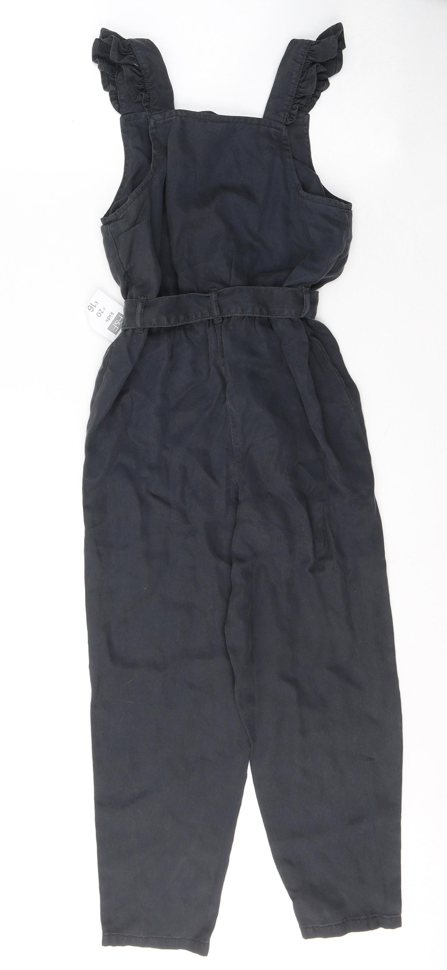 F&F Girls Black  Cotton Jumpsuit One-Piece Size 8-9 Years  Button