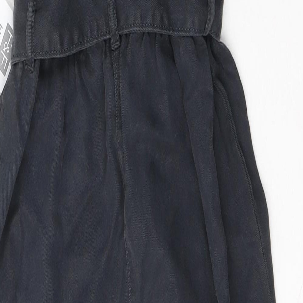 F&F Girls Black  Cotton Jumpsuit One-Piece Size 8-9 Years  Button