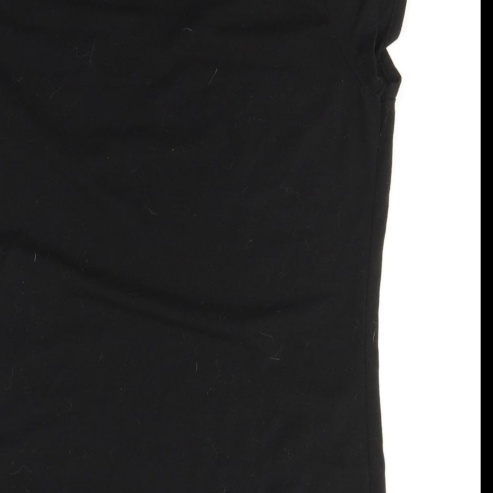 LA Gear Womens Black  Viscose Basic T-Shirt Size 14 Round Neck