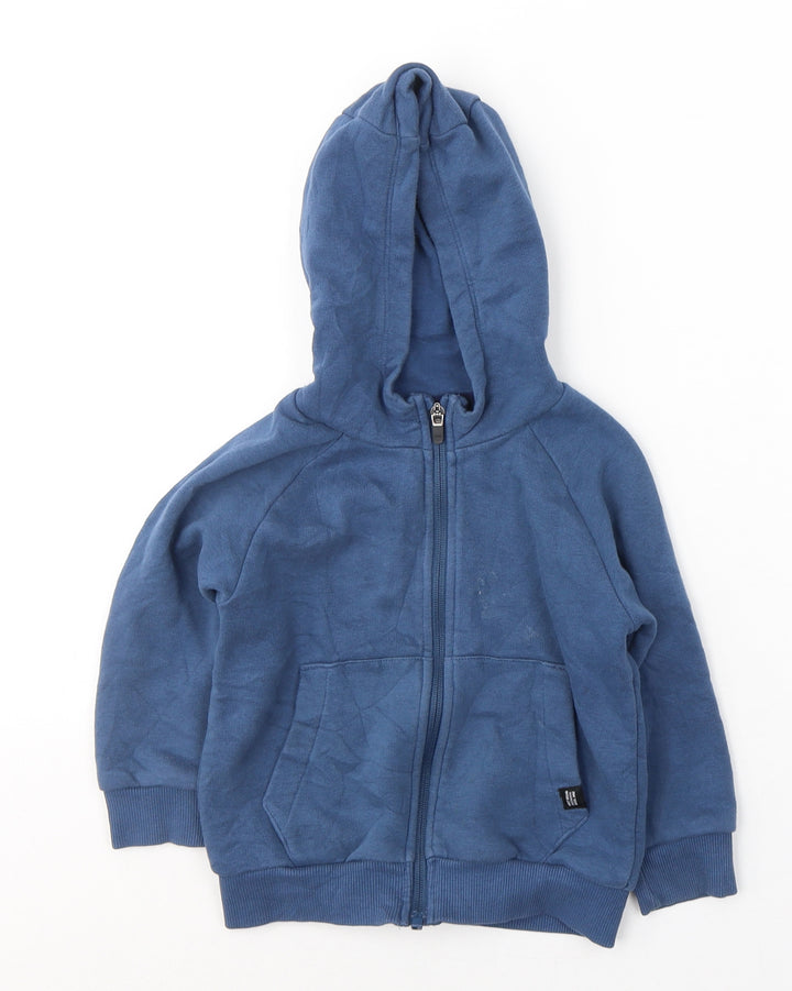 George Boys Blue  Cotton Full Zip Hoodie Size 3 Years  Zip