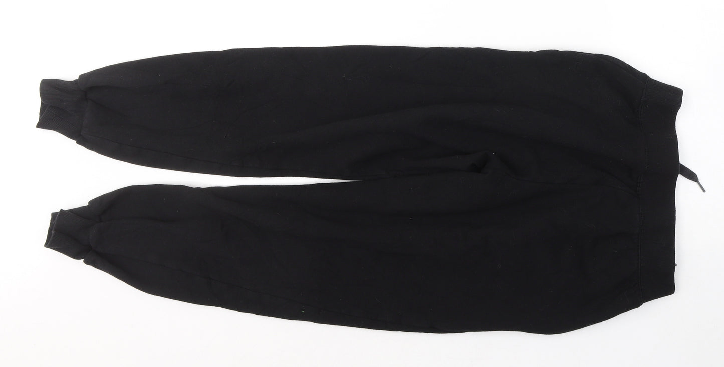 New Look Womens Black  Cotton Sweatpants Trousers Size XS L24 in Regular Tie
