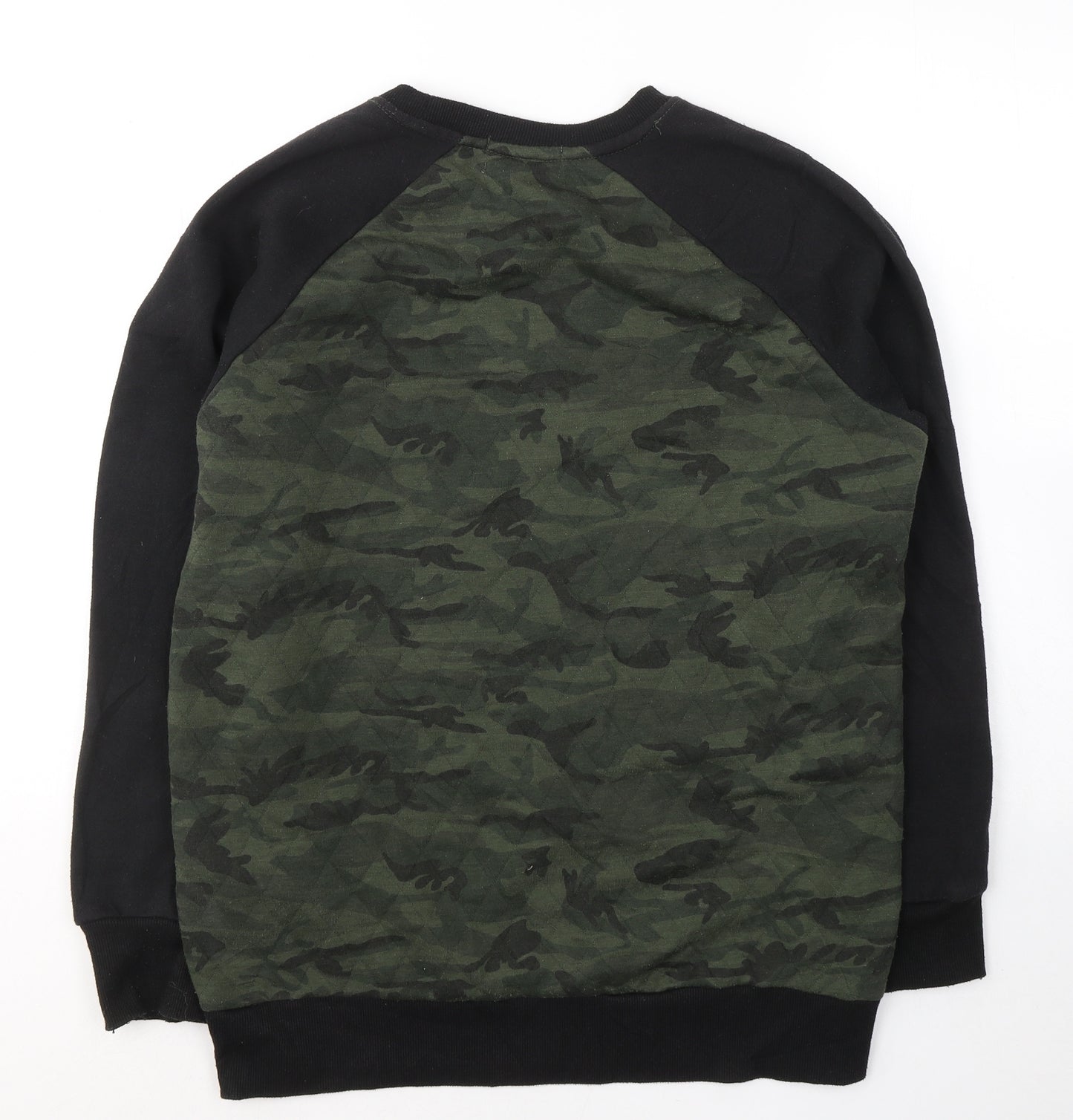 Primark Mens Green Camouflage Polyester Pullover Sweatshirt Size L