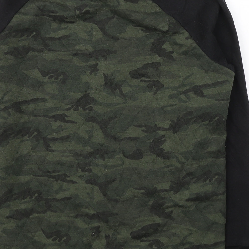 Primark Mens Green Camouflage Polyester Pullover Sweatshirt Size L