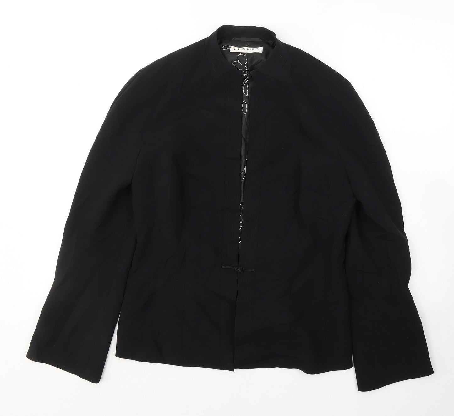 Planet Womens Black  Triacetate Jacket Blazer Size 12