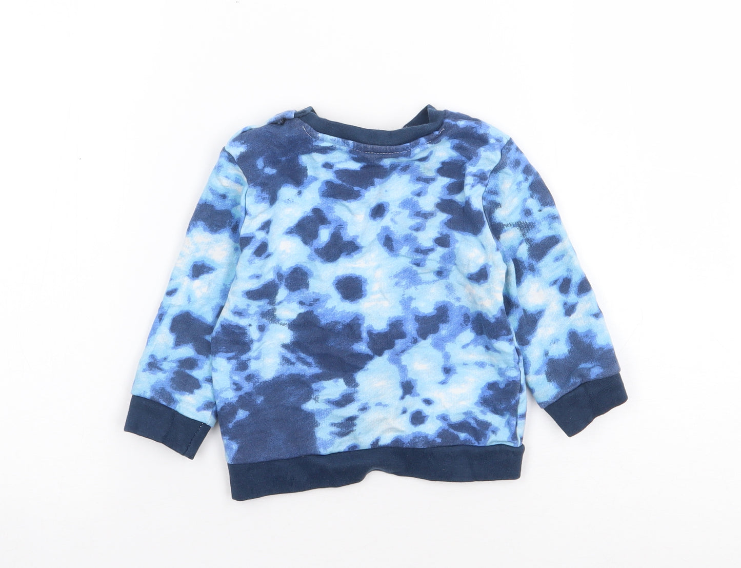 Pep&Co Boys Blue Geometric 100% Cotton Pullover Jumper Size 9-12 Months  Pullover