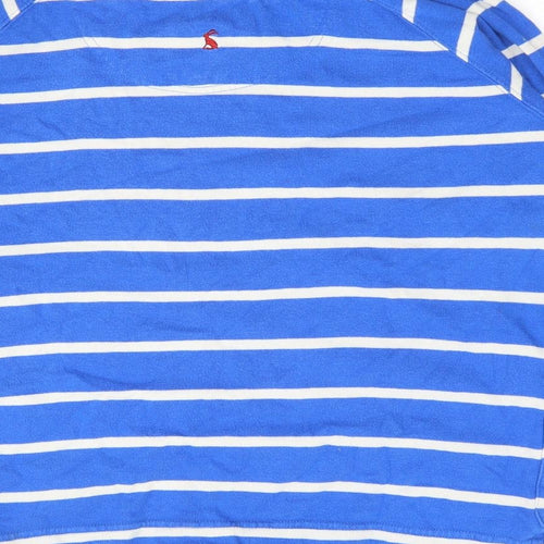 Joules Womens Blue Roll Neck Striped 100% Cotton Pullover Jumper Size 12