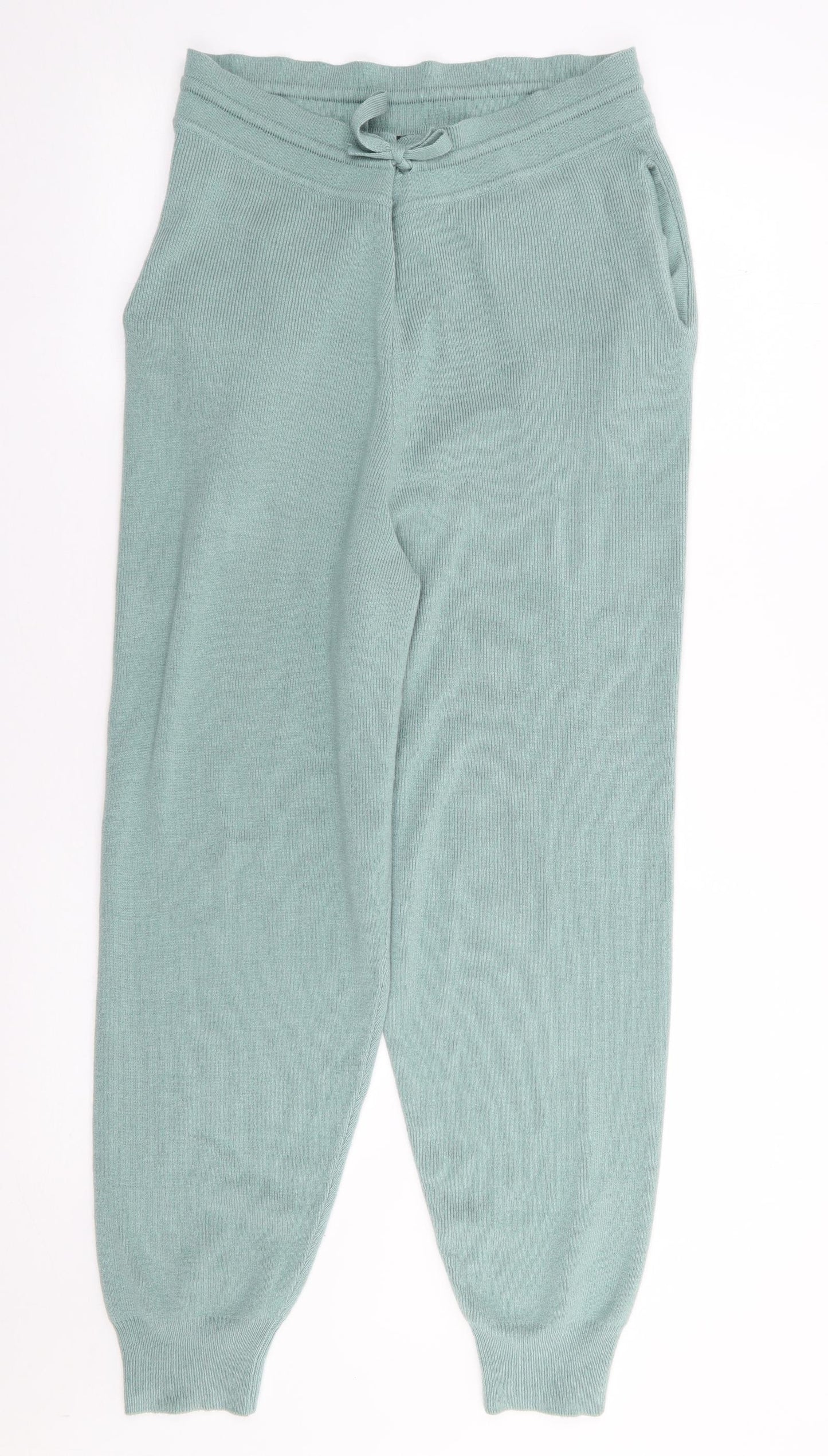 Boohoo Womens Green  Acrylic Jogger Trousers Size L L27 in Regular Drawstring - Lounge