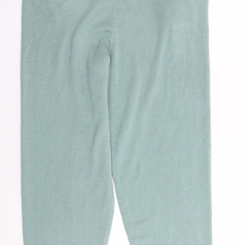 Boohoo Womens Green  Acrylic Jogger Trousers Size L L27 in Regular Drawstring - Lounge