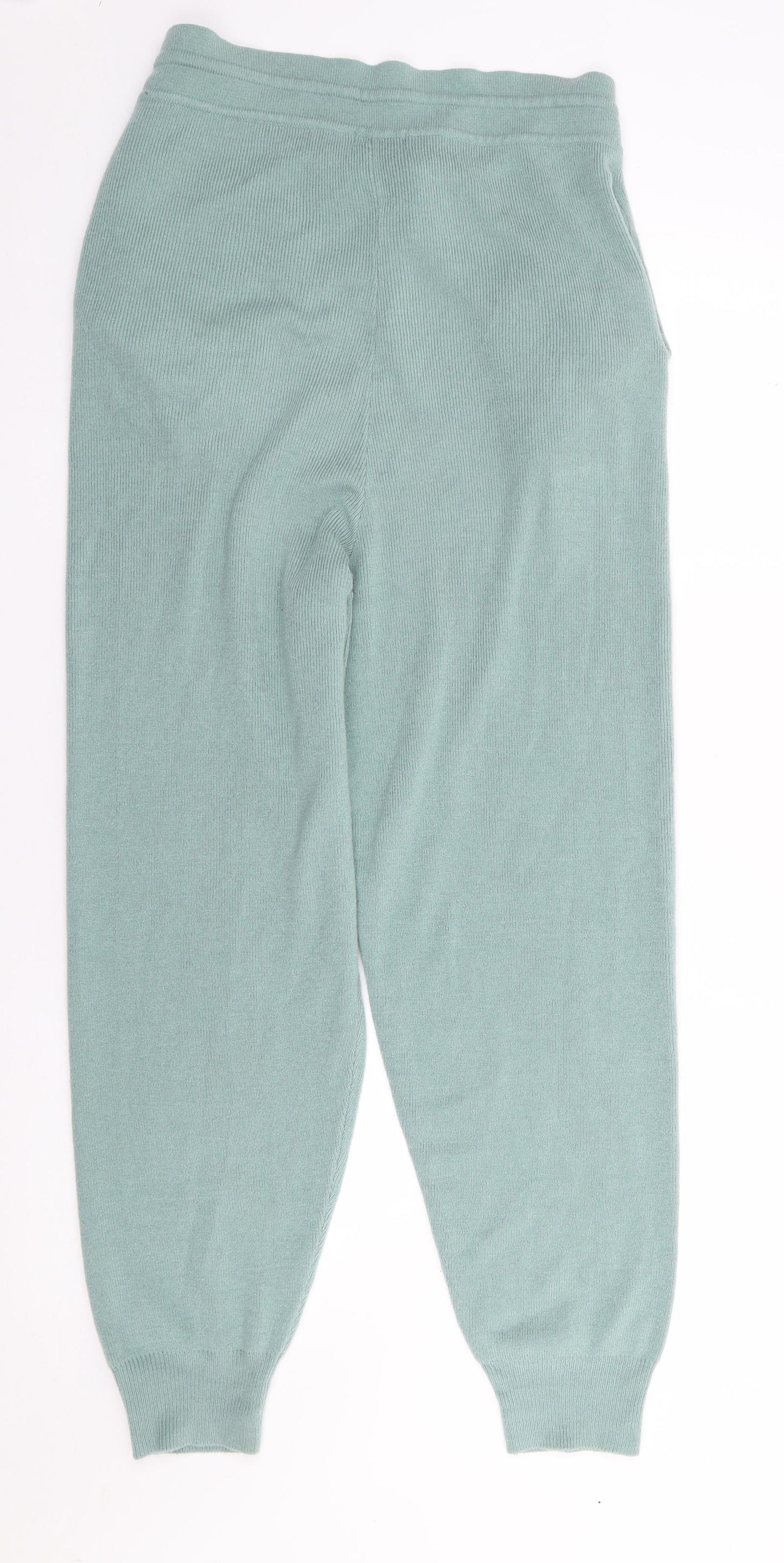 Boohoo Womens Green  Acrylic Jogger Trousers Size L L27 in Regular Drawstring - Lounge
