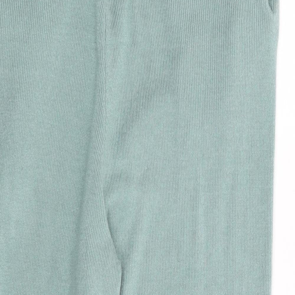 Boohoo Womens Green  Acrylic Jogger Trousers Size L L27 in Regular Drawstring - Lounge