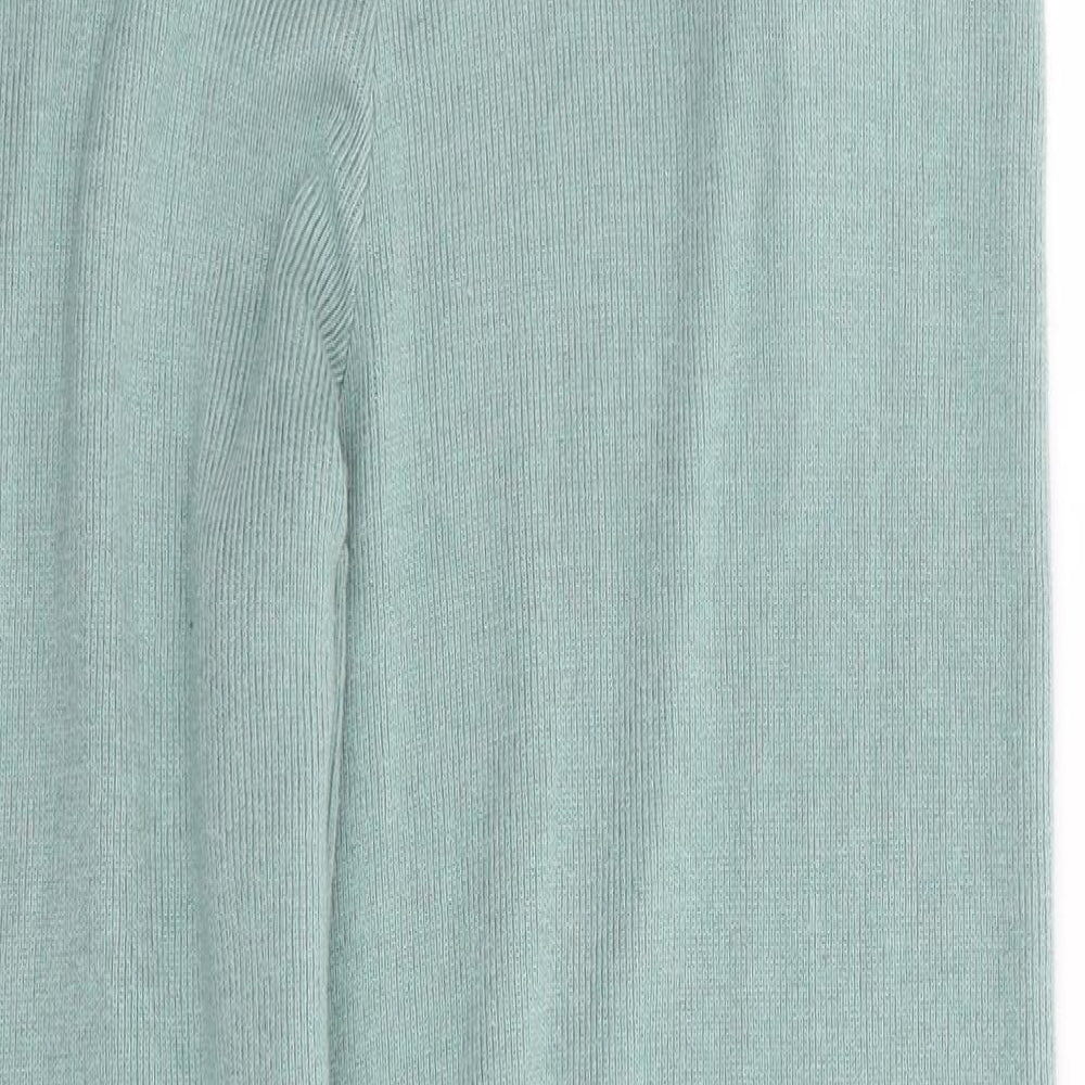 Boohoo Womens Green  Acrylic Jogger Trousers Size L L27 in Regular Drawstring - Lounge