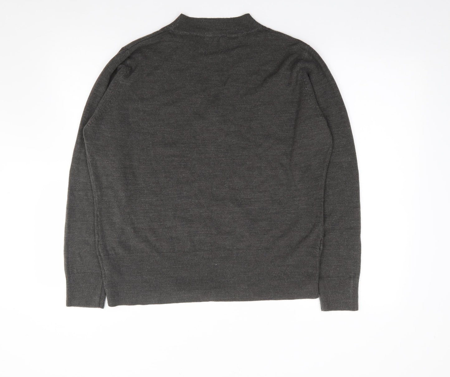 Evie Womens Grey V-Neck  Acrylic Pullover Jumper Size 22