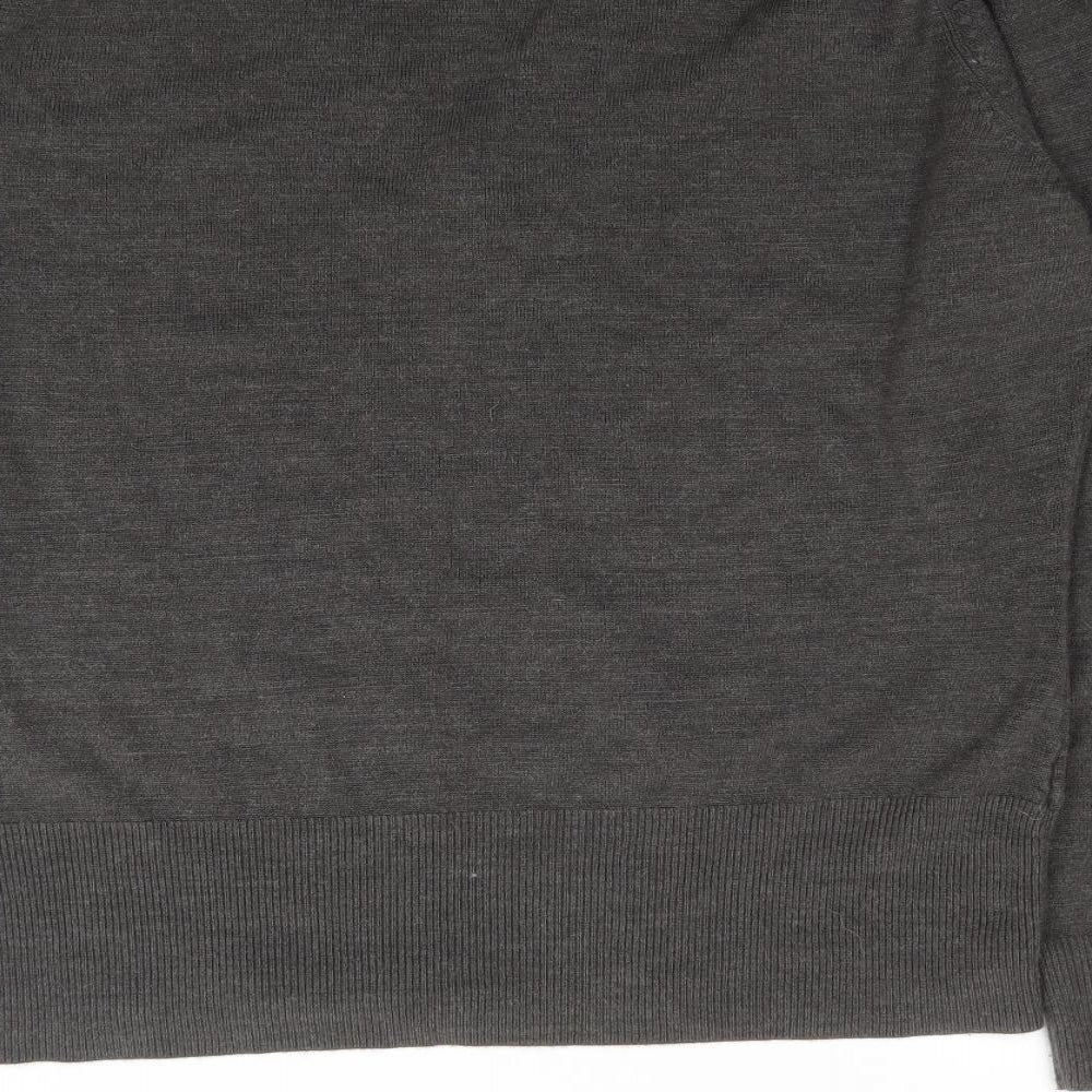 Evie Womens Grey V-Neck  Acrylic Pullover Jumper Size 22