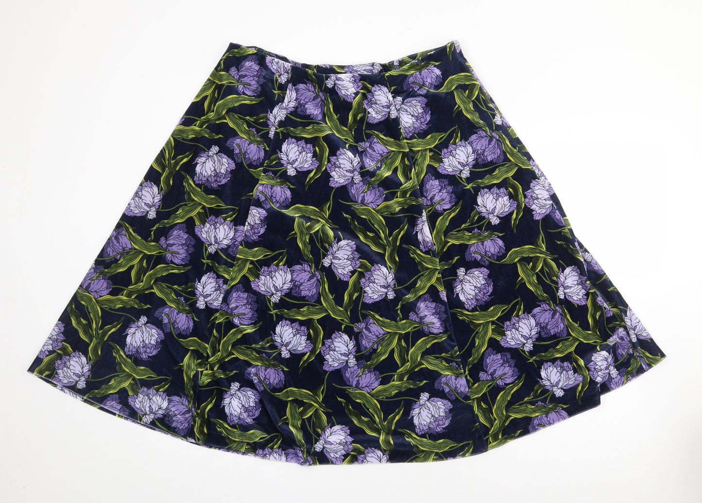 Marks and Spencer Womens Multicoloured Floral Polyester Flare Skirt Size 16